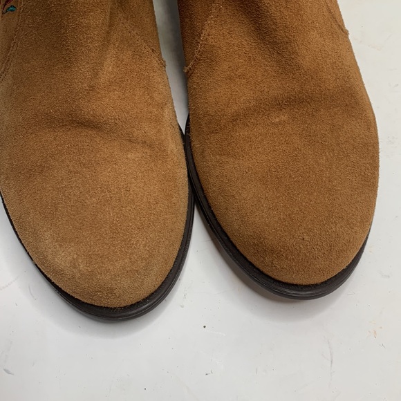 DESIGUAL Suede Leather Ankle Floral Embroidered Boho Boots Booties S-165 Sz 8 - Picture 4 of 11